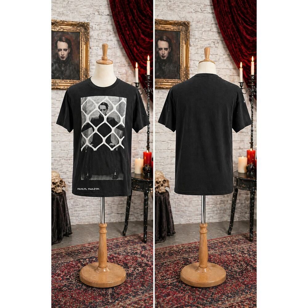 Marilyn Manson Graphic Tee Small Black Band Shirt Bay Island